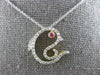 .26CT DIAMOND & AAA RUBY 14KT TWO TONE GOLD 3D LUCKY HAPPY FISH FLOATING PENDANT
