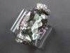 LARGE 6.69CT DIAMOND & AAA GREEN AMETHYST & RUBY 14K WHITE GOLD 3D OVAL FUN RING
