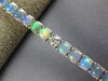 ESTATE 8.51CT DIAMOND & AAA OPAL 14KT WHITE GOLD 3D CLASSIC TENNIS BRACELET