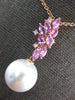 1.1CT DIAMOND & PINK SAPPHIRE & SOUTH SEA PEARL 18K ROSE GOLD MULTI LEAF PENDANT