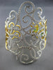 EXTRA LARGE 7.22CT DIAMOND 18KT 2 TONE GOLD 3D MULTI LEAF CUFF BANGLE BRACELET