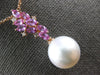 1.1CT DIAMOND & PINK SAPPHIRE & SOUTH SEA PEARL 18K ROSE GOLD MULTI LEAF PENDANT