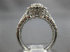 ESTATE 1.20CT DIAMOND 14KT WHITE GOLD CLUSTER SQUARE FILIGREE ANNIVERSARY RING