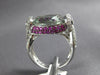 LARGE 6.69CT DIAMOND & AAA GREEN AMETHYST & RUBY 14K WHITE GOLD 3D OVAL FUN RING