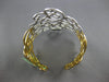 EXTRA LARGE 7.22CT DIAMOND 18KT 2 TONE GOLD 3D MULTI LEAF CUFF BANGLE BRACELET