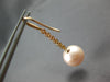 0.35CT DIAMOND & AAA PINK SOUTH SEA PEARL 18KT ROSE GOLD BEZEL HANGING EARRINGS