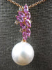 1.1CT DIAMOND & PINK SAPPHIRE & SOUTH SEA PEARL 18K ROSE GOLD MULTI LEAF PENDANT