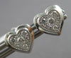 .18CT DIAMOND 14K WHITE GOLD CLUSTER HEART SHAPE FILIGREE MILGRAIN STUD EARRINGS