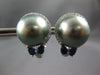 1.19CT DIAMOND & AAA SAPPHIRE & TAHITIAN PEARL 18KT WHITE GOLD CLIP ON EARRINGS