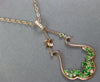 1.53CT DIAMOND & AAA TSAVORITE 14KT ROSE GOLD FLOWER TEAR DROP FLOATING PENDANT