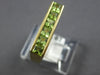 1.07CT DIAMOND & AAA GREEN AMETHYST 18K YELLOW GOLD SQUARE FILIGREE CHANNEL RING
