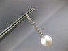 LARGE .35CT DIAMOND & AAA SOUTH SEA PEARL 18KT WHITE GOLD BEZEL HANGING EARRINGS