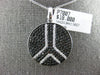 1.84CT WHITE & BLACK DIAMOND 14K WHITE GOLD CIRCULAR PEACE SIGN FLOATING PENDANT