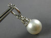 .60CT DIAMOND & SOUTH SEA PEARL 18K WHITE GOLD 3D CLASSIC CROWN HANGING EARRINGS