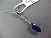 5.5CT DIAMOND & AAA AMETHYST 14KT WHITE GOLD 3D MARQUISE ETOILE FLOATING PENDANT