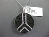 1.84CT WHITE & BLACK DIAMOND 14K WHITE GOLD CIRCULAR PEACE SIGN FLOATING PENDANT
