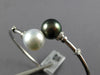 .11CT DIAMOND & AAA SOUTH SEA & TAHITIAN PEARL 18KT WHITE GOLD BANGLE BRACELET