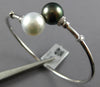 .11CT DIAMOND & AAA SOUTH SEA & TAHITIAN PEARL 18KT WHITE GOLD BANGLE BRACELET