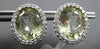 7.20CT DIAMOND & AAA GREEN AMETHYST 14KT WHITE GOLD OVAL HALO CLIP ON EARRINGS