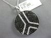 1.84CT WHITE & BLACK DIAMOND 14K WHITE GOLD CIRCULAR PEACE SIGN FLOATING PENDANT