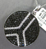1.84CT WHITE & BLACK DIAMOND 14K WHITE GOLD CIRCULAR PEACE SIGN FLOATING PENDANT