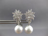 LARGE 2.88CT DIAMOND AAA SOUTH SEA PEARL 18KT WHITE GOLD FLOWER HANGING EARRINGS