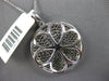 1.84CT WHITE & BLACK DIAMOND 14K WHITE GOLD CIRCULAR PEACE SIGN FLOATING PENDANT