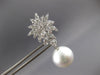 LARGE 2.88CT DIAMOND AAA SOUTH SEA PEARL 18KT WHITE GOLD FLOWER HANGING EARRINGS