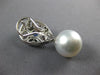 2.16CT DIAMOND & SAPPHIRE & AAA SOUTH SEA PEARL 18K WHITE GOLD HANGING EARRINGS