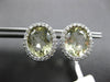7.20CT DIAMOND & AAA GREEN AMETHYST 14KT WHITE GOLD OVAL HALO CLIP ON EARRINGS