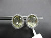 7.20CT DIAMOND & AAA GREEN AMETHYST 14KT WHITE GOLD OVAL HALO CLIP ON EARRINGS