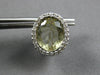 7.20CT DIAMOND & AAA GREEN AMETHYST 14KT WHITE GOLD OVAL HALO CLIP ON EARRINGS
