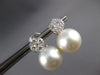 1.65CT DIAMOND & AAA SOUTH SEA PEARL 18KT WHITE GOLD CLUSTER HANGING EARRINGS