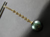 LARGE .35CT DIAMOND & AAA TAHITIAN PEARL 18KT YELLOW GOLD BEZEL HANGING EARRINGS