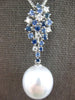 .80CT DIAMOND & SAPPHIRE & AAA SOUTH SEA PEARL 18KT WHITE GOLD TEAR DROP PENDANT