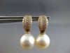 LARGE 1.12CT DIAMOND & SOUTH SEA PEARL 18KT ROSE GOLD MULTI ROW HUGGIE EARRINGS