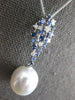 .80CT DIAMOND & SAPPHIRE & AAA SOUTH SEA PEARL 18KT WHITE GOLD TEAR DROP PENDANT