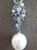 .80CT DIAMOND & SAPPHIRE & AAA SOUTH SEA PEARL 18KT WHITE GOLD TEAR DROP PENDANT