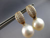 LARGE 1.12CT DIAMOND & SOUTH SEA PEARL 18KT ROSE GOLD MULTI ROW HUGGIE EARRINGS