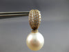 LARGE 1.12CT DIAMOND & SOUTH SEA PEARL 18KT ROSE GOLD MULTI ROW HUGGIE EARRINGS