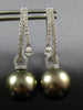 .79CT DIAMOND & AAA TAHITIAN PEARL 18KT WHITE GOLD 3D TEAR DROP HANGING EARRINGS