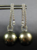 .79CT DIAMOND & AAA TAHITIAN PEARL 18KT WHITE GOLD 3D TEAR DROP HANGING EARRINGS