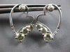 1.32CT DIAMOND & AAA GREEN AMETHYST 14KT WHITE GOLD ROUND HEART HANGING EARRINGS