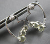 1.32CT DIAMOND & AAA GREEN AMETHYST 14KT WHITE GOLD ROUND HEART HANGING EARRINGS