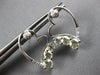 1.32CT DIAMOND & AAA GREEN AMETHYST 14KT WHITE GOLD ROUND HEART HANGING EARRINGS