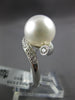 ESTATE LARGE .39CT DIAMOND & AAA SOUTH SEA PEARL 18K WHITE GOLD CRISS CROSS RING
