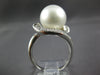 ESTATE LARGE .39CT DIAMOND & AAA SOUTH SEA PEARL 18K WHITE GOLD CRISS CROSS RING