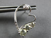1.32CT DIAMOND & AAA GREEN AMETHYST 14KT WHITE GOLD ROUND HEART HANGING EARRINGS