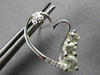 1.32CT DIAMOND & AAA GREEN AMETHYST 14KT WHITE GOLD ROUND HEART HANGING EARRINGS