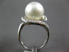ESTATE LARGE .39CT DIAMOND & AAA SOUTH SEA PEARL 18K WHITE GOLD CRISS CROSS RING
